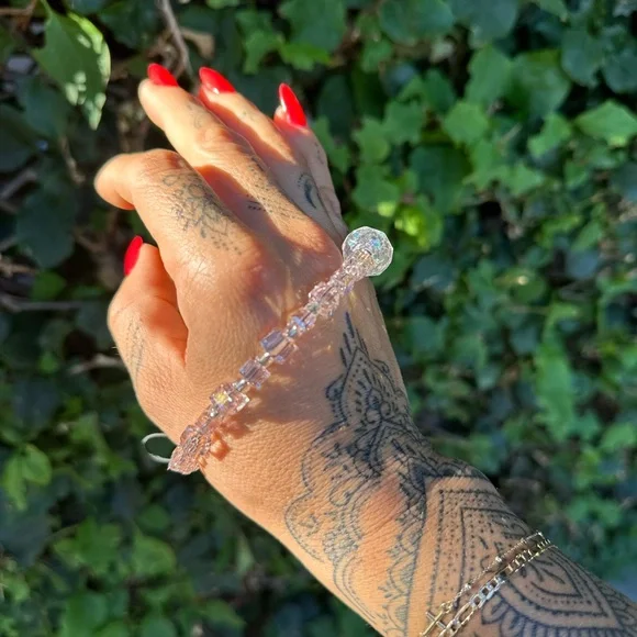 Elegant Light Pink Beaded Phone Strap - Picture 5 of 5